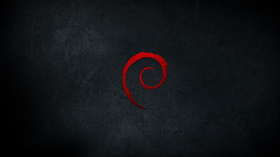 красная спиральная обложка, Debian, темный, басовый ключ, линукс, HD обои HD wallpaper