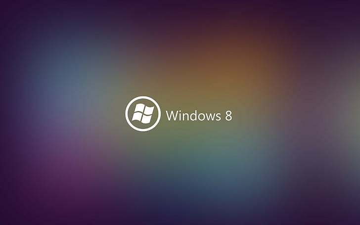 Windows 8, ОС, синий, оранжевый, размытие, HD обои