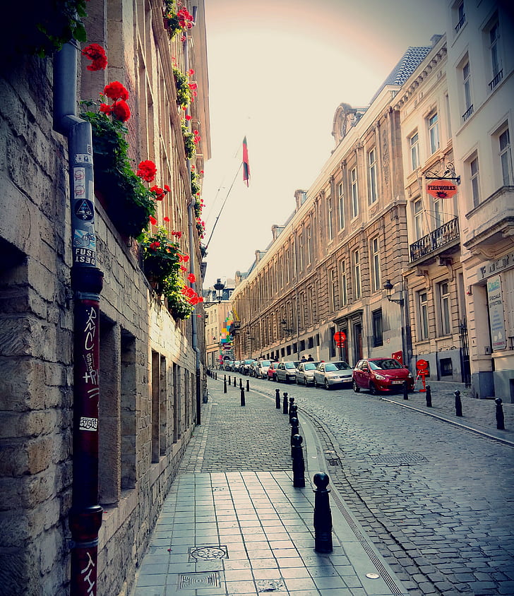 Rues de Bruxelles, rue, architecture, photographie, bruxelles, Fond d'écran HD, fond d'écran de téléphone