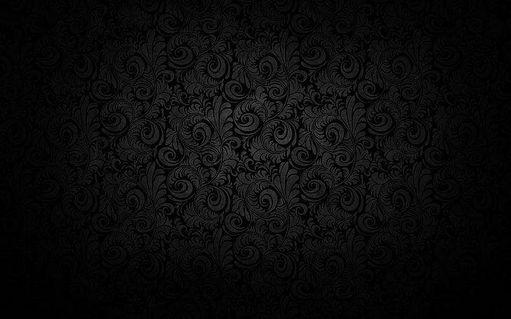 pattern, floral, dark background, HD wallpaper