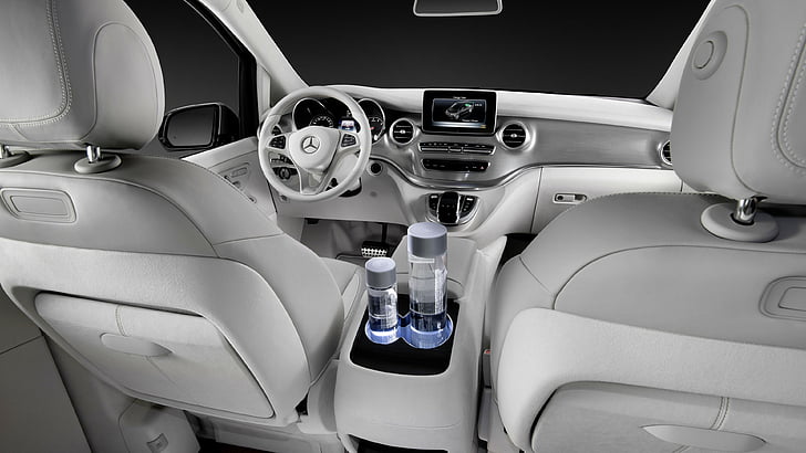 Interior Mercedes-Benz, Mercedes-Benz V-ision E, mobil masa depan, interior, Wallpaper HD