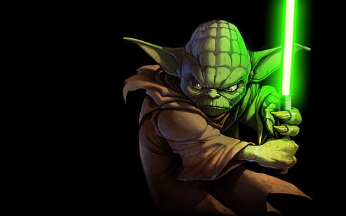 Yoda, Guerra nas Estrelas, sabre de luz, Jedi, HD papel de parede HD wallpaper