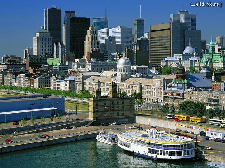 كندا ، مدينة ، ميناء مونتريال القديم ، كيبيك، خلفية HD