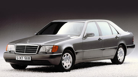 серебристый Mercedes-Benz седан, Mercedes-Benz, s600, w140, HD обои HD wallpaper