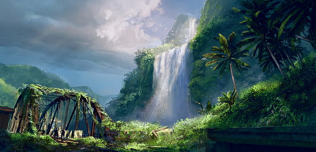 paisagem, cachoeira, Far Cry 3, Far Cry, HD papel de parede HD wallpaper
