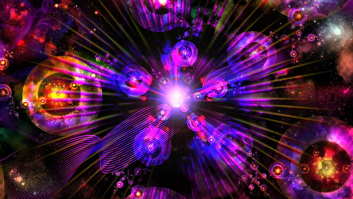 decoración de luz LED púrpura, abstracta, Fondo de pantalla HD