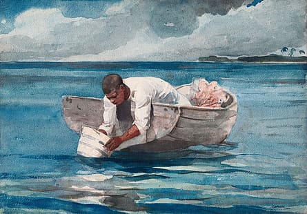 Winslow Homer, malarstwo, impresjonizm, woda, rzeka, Tapety HD HD wallpaper