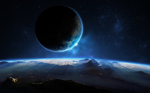 Entfernter Planet, Planet, Raum, 3d, entfernter Planet, Planet, Raum, 3d, HD-Hintergrundbild HD wallpaper