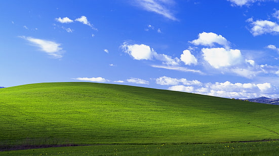 поле, фотография, Windows XP, пейзаж, облака, калифорния, блаженство, HD обои HD wallpaper
