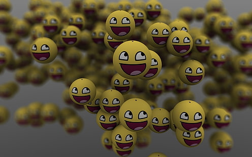 laughing emoji wallpaper, smile, balls, a lot, emoticons, HD wallpaper HD wallpaper