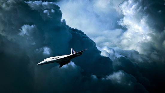 Air France, Concorde, Concord, Aerospatiale-BAC, британо-френският свръхзвуков пътнически самолет, HD тапет HD wallpaper