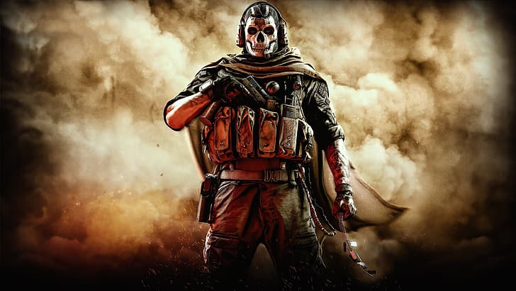 Саймон «Призрак» Райли, маска для лица, военный, пистолет, жетон, comtacs, маска, жилет, нагрудник, Call of Duty, Call of Duty: Modern Warfare 2, HD обои