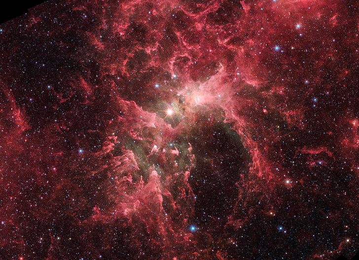 wallpaper galaksi merah dan hitam, ruang, bintang, gugus bintang Eta Carinae, angin matahari, galaksi kita, Wallpaper HD