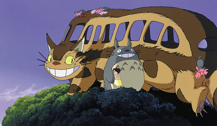 Movie, My Neighbor Totoro, Catbus (My Neighbor Totoro), Satsuki Kusakabe, Totoro (My Neighbor Totoro), HD wallpaper