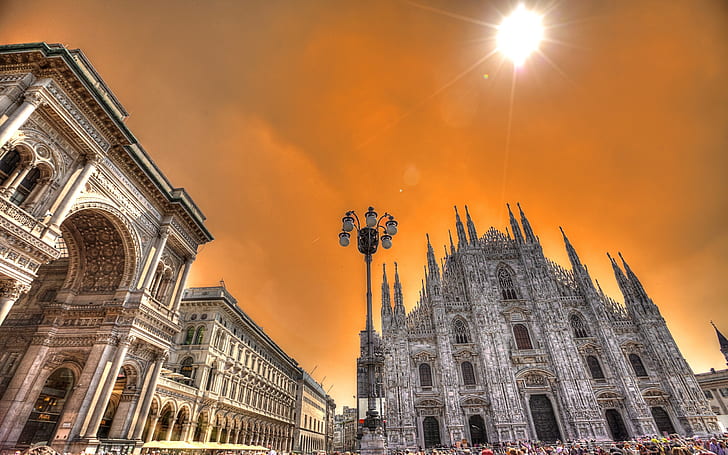 Milan, Italie, cathédrale, lieu de voyage, personnes, Milan, Italie, cathédrale, voyage, lieu, personnes, Fond d'écran HD
