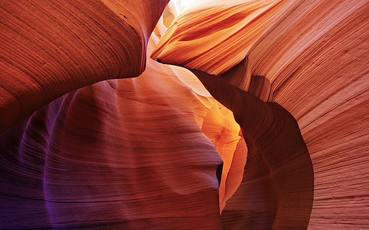 アンテロープキャニオン、アリゾナ州、岩の形成、日光、 HDデスクトップの壁紙
