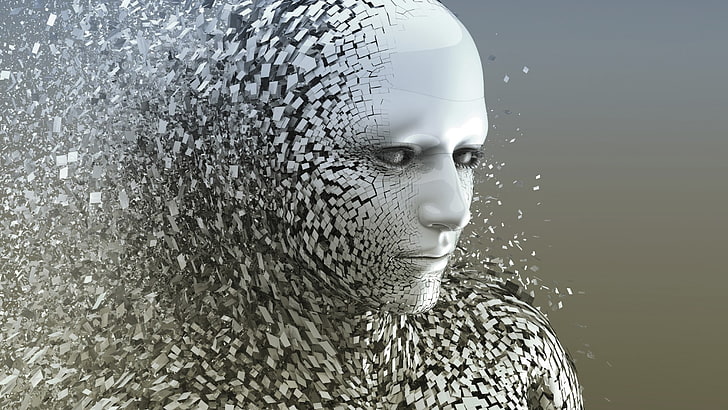 иллюстрация лица искусственного интеллекта, лицо, квадрат, HD обои