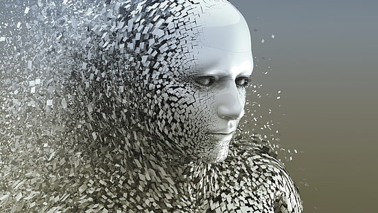 иллюстрация лица искусственного интеллекта, лицо, квадрат, HD обои HD wallpaper