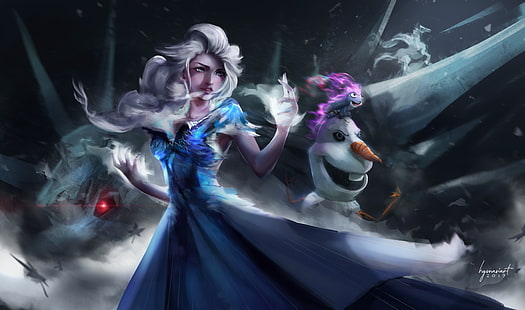 Film, Frozen 2, Disney, Elsa (Frozen), Olaf (Frozen), HD-Hintergrundbild HD wallpaper