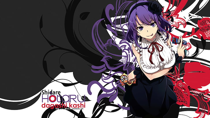 Shidare Hotaru, Dagashi Kashi, gadis anime, rambut ungu, Wallpaper HD