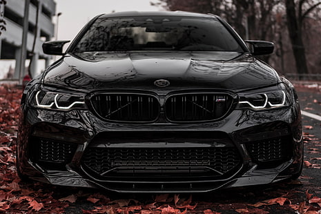 BMW, светлина, хищник, черно, есен, лице, зрение, F90, HD тапет HD wallpaper
