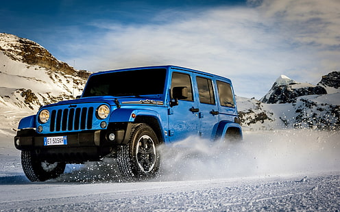 Jeep Wrangler Polar coche, montañas, nieve, Jeep, Wrangler, Polar, coche, montañas, nieve, Fondo de pantalla HD HD wallpaper