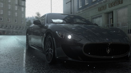 svart kupé, Driveclub, Maserati, videospel, bil, HD tapet HD wallpaper