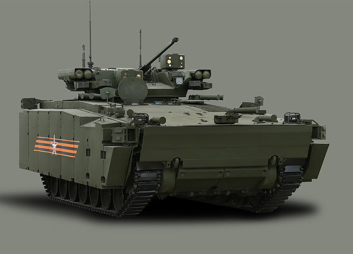 серый боевой танк, георгиевская ленточка, 9 мая, БМП, броня, вооруженные силы России, боевая машина пехоты, вооруженные силы, парад победы, Курганец-25, объект 695, HD обои