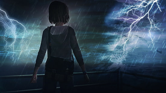 Life Is Strange, Max Caulfield, storm, rain, HD wallpaper HD wallpaper