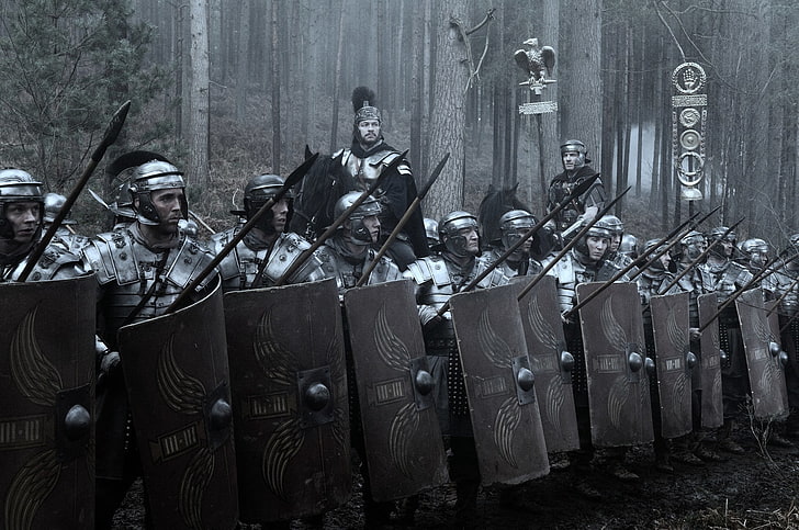 мужские серые рыцарские доспехи, лес, рим, солдаты, легионеры, центурион, HD обои
