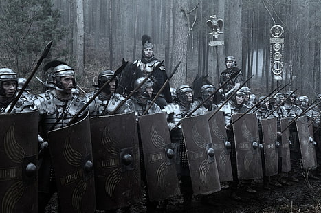 мужские серые рыцарские доспехи, лес, рим, солдаты, легионеры, центурион, HD обои HD wallpaper