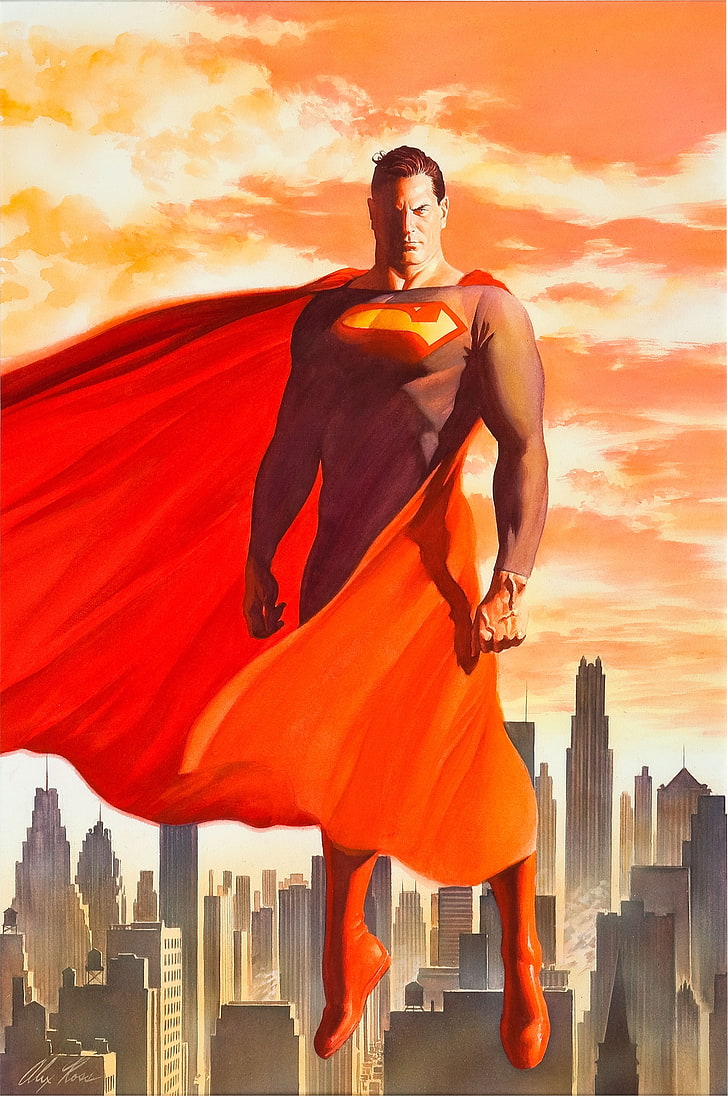 Superman, Alex Ross, DC Comics, Wallpaper HD, wallpaper seluler