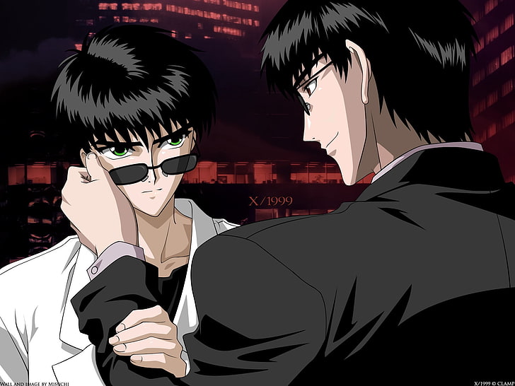 anime wallpaper karakter pria, cowok, kacamata hitam, jas, Wallpaper HD