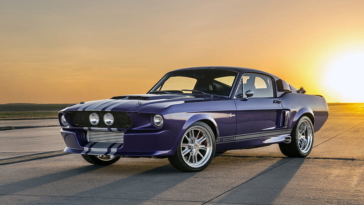 Ford, Shelby GT500 Classic Recreation, Car, Fastback, Muscle Car, Purple Car, HD wallpaper