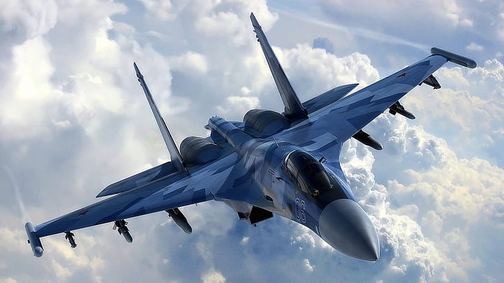 Jet Fighters, Sukhoi Su-35, Wallpaper HD