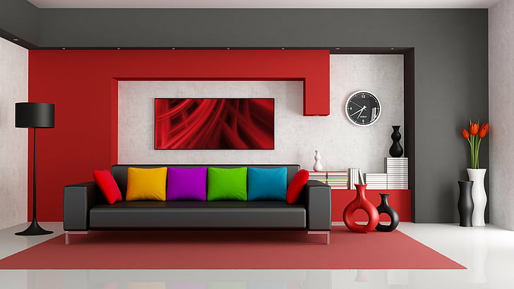 235, apartamento, condomínio, design, casa, casa, interior, quarto, HD papel de parede