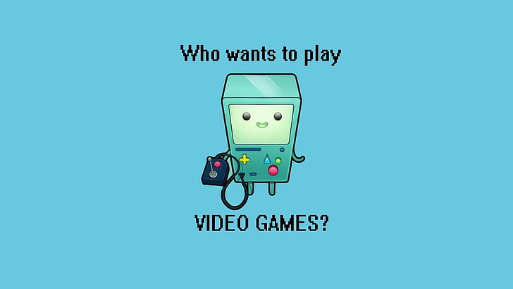 who wants to play video games illustration, Adventure Time, B-MO, BMO, HD wallpaper