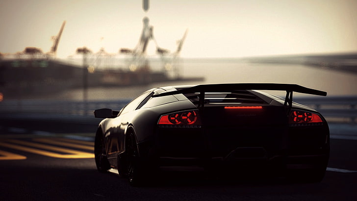 coupé sport noir, Lamborghini, Lamborghini Murcielago LP 670-4 Super Veloce, jeux vidéo, Fond d'écran HD