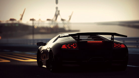 coupé deportivo negro, Lamborghini, Lamborghini Murcielago LP 670-4 Super Veloce, videojuegos, Fondo de pantalla HD HD wallpaper