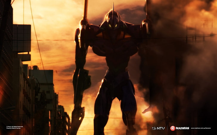 Screenshot einer Roboterspielanwendung, EVA Unit 01, Neon Genesis Evangelion, Anime, HD-Hintergrundbild