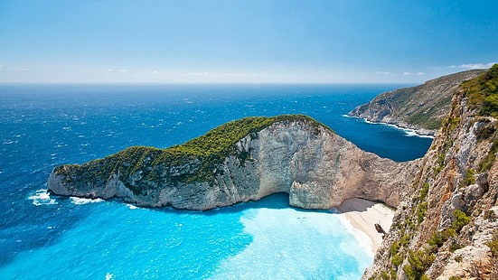 landscape greece zakynthos navagio beach, HD wallpaper HD wallpaper