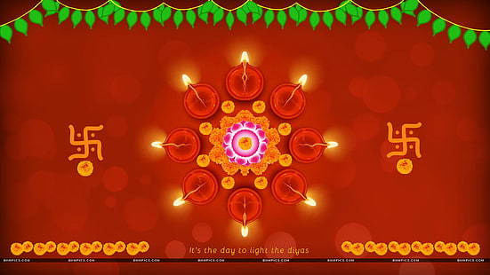 Diwali Lights Decoration, фестивали / празници, Дивали, фестивал, лампа, празник, цветя, HD тапет HD wallpaper