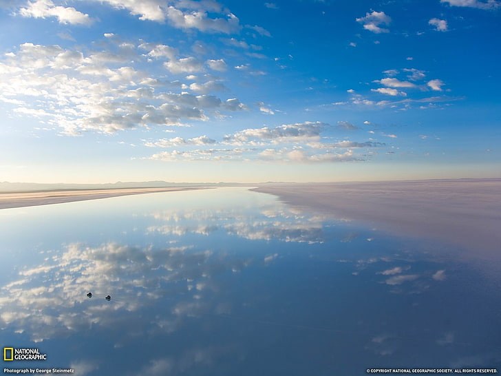 Salt Flats Bolivia-National Geographic Wallpaper, sea and blue sky photo, HD wallpaper