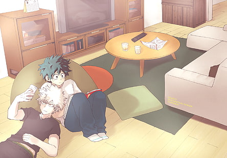 Anime, My Hero Academia, Izuku Midoriya, Katsuki Bakugou, HD-Hintergrundbild HD wallpaper