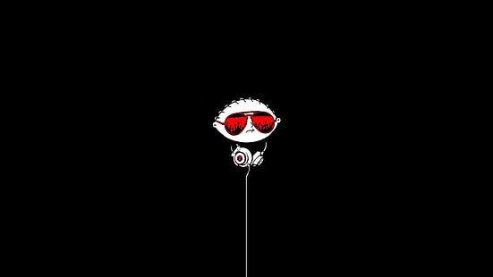 Family Guy Glasses Headphones Para Android, desenhos animados, android, família, óculos, fones de ouvido, HD papel de parede HD wallpaper