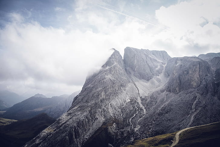 Tyrol selatan, Bolzano, Pegunungan, Awan, Wallpaper HD