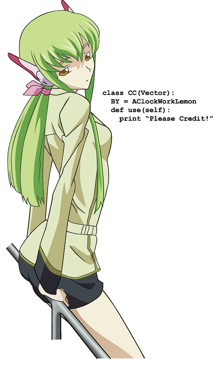 green-hair woman anime character illustration with text overlay, Code Geass, HD wallpaper