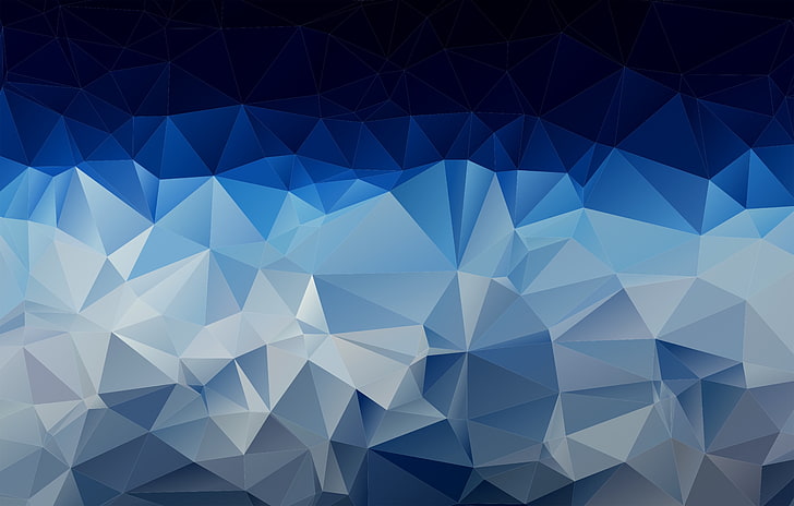blue and white 3D illustration, minimalism, gradient, HD wallpaper