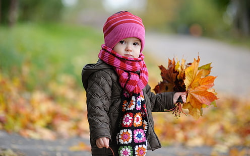 Cute Baby in Autumn HD, imut, autumn, in, baby, Wallpaper HD HD wallpaper