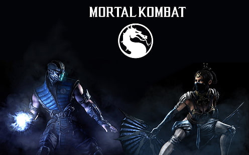 Sub-Zero 및 Kitana Mortal Kombat, Sub Zero, Kitana, Mortal Kombat X, Mortal Kombat, 드래곤, 미스트, 비디오 게임, HD 배경 화면 HD wallpaper